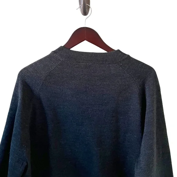 COBMEX NEW Men's Zip Front Uniform Cardigan Sweater In Charcoal Gray Size XL